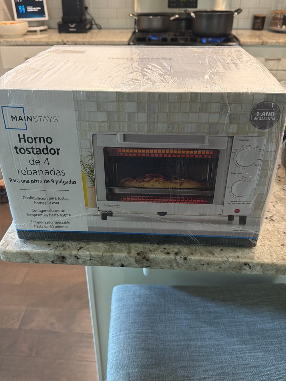 Mainstays White Toaster Oven - 4-Slice Countertop Oven
